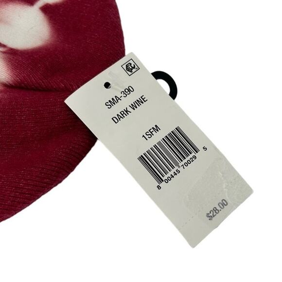 NEW Steve Madden Red Tie Dye Beanie Ribbed Knit Folded Cuff Winter Hat NWT - Picture 6 of 9